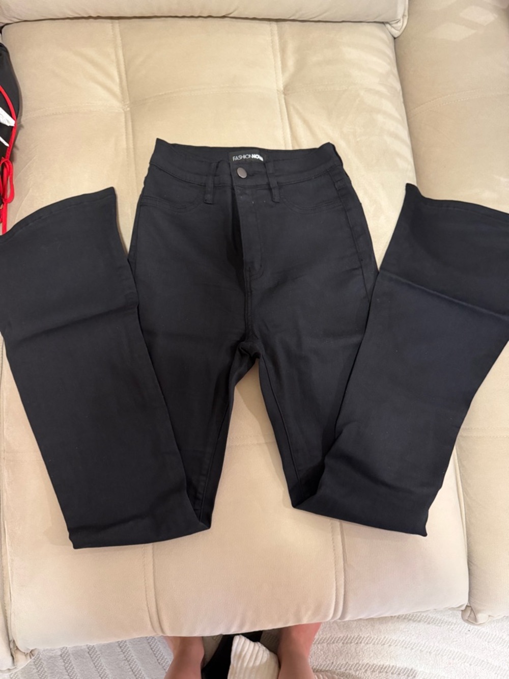 Fashion Nova Black Flare High-Waist Jeans